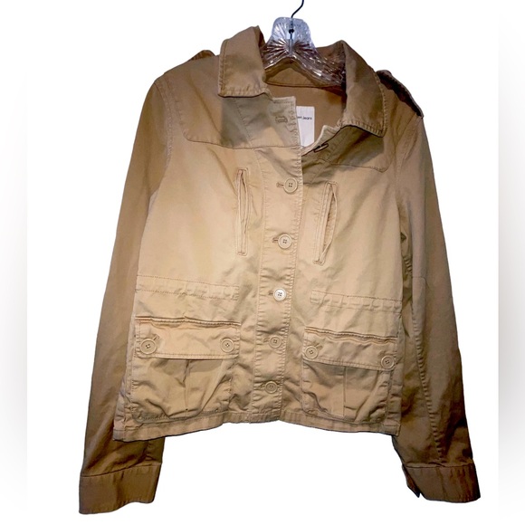 Women’s Calvin Klein Short Cropped Field Jacket Button Front Canvas Size Medium - Picture 12 of 12